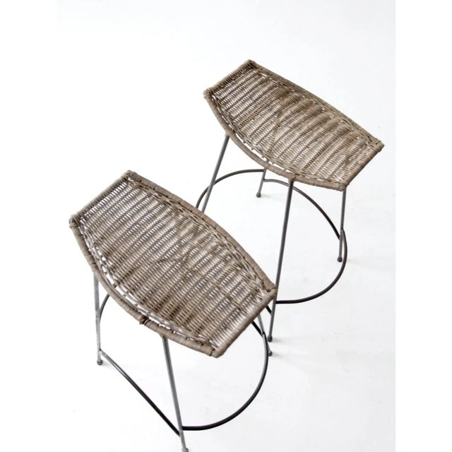 Arthur Umanoff Style Bar Stools Pair For Sale - Image 11 of 11