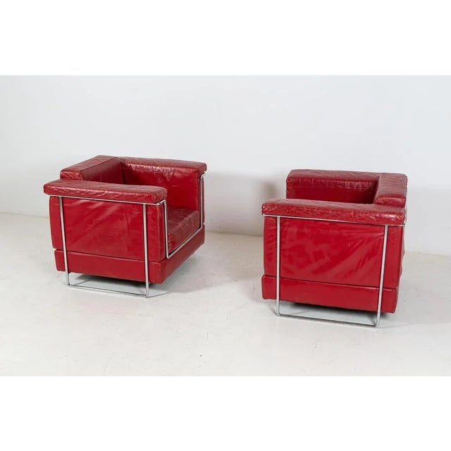 Set of Mid-Century Leather Armchairs For Sale - Image 6 of 18