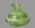 Glass Vintage Uranium Vaseline Art Glass Covered Powder Jar Dish W Figural Elephants For Sale - Image 7 of 7