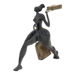 Francoise Abraham "Shopping" Bronze Sculpture For Sale