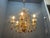 Italian Florentine Giltwood and Amber Murano Glass Drop 6-Light Chandelier, 1950s For Sale - Image 10 of 15