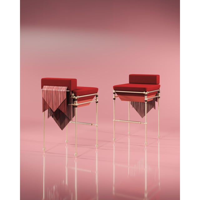 Seraphine Bar Chair with Fringes from Ottiu For Sale - Image 6 of 16