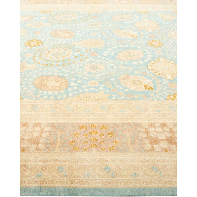 Mogul Collection Hand-Knotted Area Rug - Light Blue 8' 4" x 10' 0" For Sale - Image 4 of 9