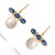 Early 21st Century Royal Sapphire Pearl Drop Earrings, A Pair For Sale - Image 5 of 7