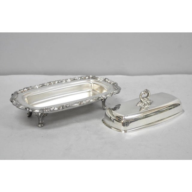 Vintage Fb Rogers 1959 Victorian Silver Plated Footed Covered Butter Dish For Sale - Image 11 of 14