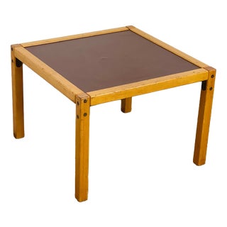 Vintage Coffee Table in Beech and Vinyl from Flötotto, 1960s For Sale