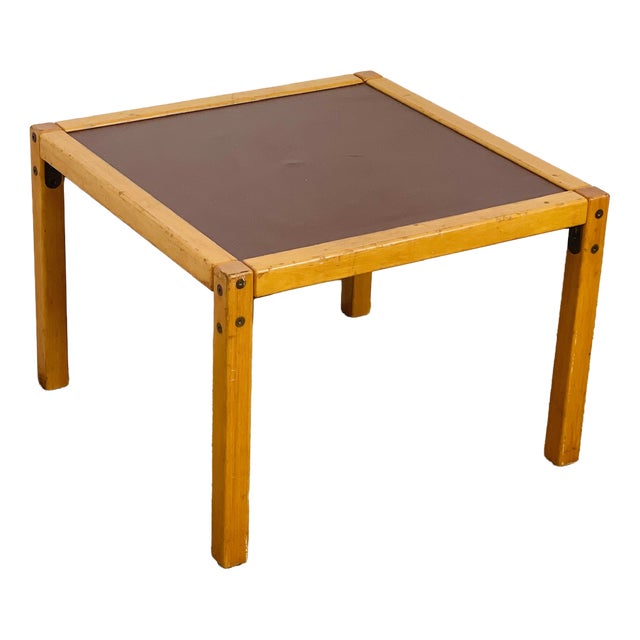 Vintage Coffee Table in Beech and Vinyl from Flötotto, 1960s For Sale