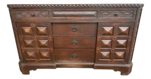 Romweber Viking Oak Arts & Crafts Sideboard or Credenza - Vintage 1950s, Attributed