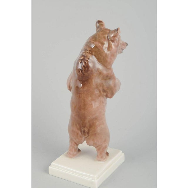 Vintage Porcelain Figure of Standing Brown Bear by Erich Hösel for Meissen For Sale - Image 3 of 5