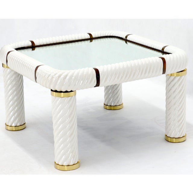 Tommaso Barbi Midcentury Italian Modern Porcelain Square Coffee Side Table For Sale - Image 6 of 13