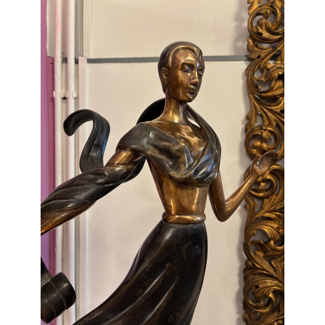 1930s Art Deco Bronze Figure Dancer, 1930s For Sale - Image 5 of 10
