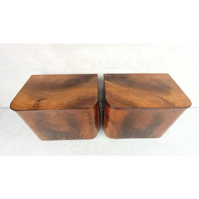 Very nice bedside tables in the style of Modernism in original authentic condition. Made of bent beech and spruce wood....