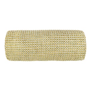 The House Of Scalamandré Heatherton Bolster Pillow In Lemon For Sale