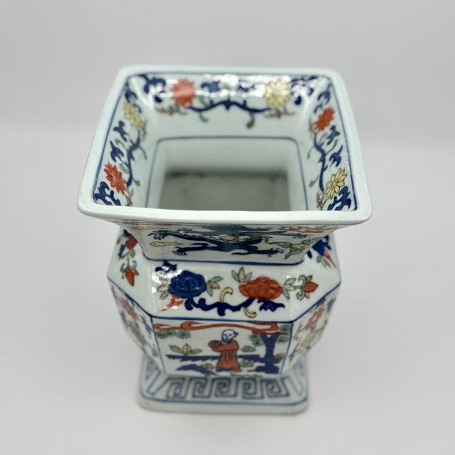 Chinese 1920s Chinese Polychrome Zun Vase For Sale - Image 3 of 6