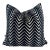 Chevron Cut Velvet in Black/White 22" Pillows-A Pair For Sale