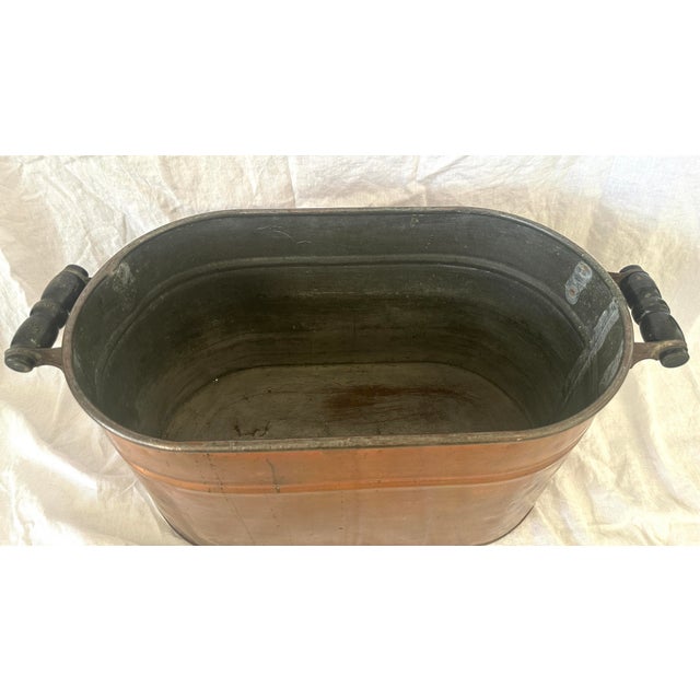 Farmhouse Rustic European Vintage Copper Boiler Wash Bucket For Sale - Image 3 of 10