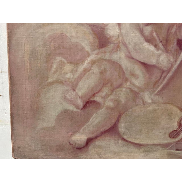 Putti, 19th Century, Oil Paintings on Canvas, Set of 2 For Sale - Image 7 of 18