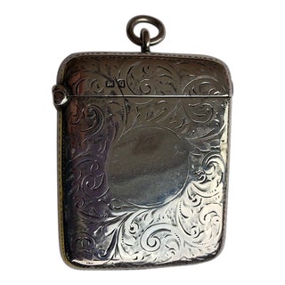 Antique Victorian Sterling Silver Chester England William Neale Vesta Case Match Safe Strike For Sale