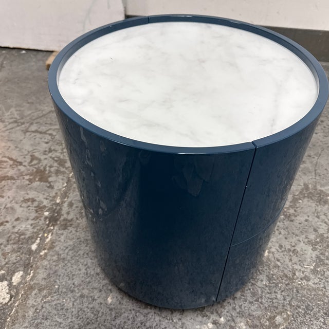 Pianca Dedalo Module Nightstand, Petrol Blue + Calcatta Marble For Sale - Image 10 of 12