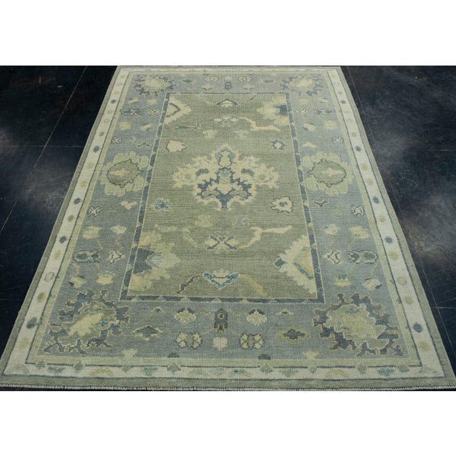 Turkish Oushak Rug 5'1" x 6'10" #17022 Explore a curated collection of hallway runners, wool rugs, and handmade...