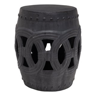 Chinese Graphite Black Prosperity Garden Stool For Sale