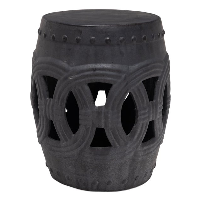 Chinese Graphite Black Prosperity Garden Stool For Sale