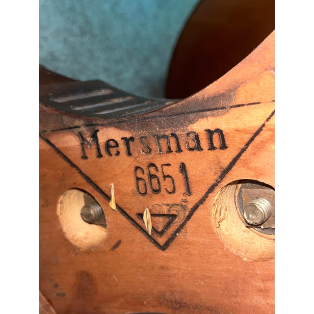 Wood 1940s Federal Revival Mahogany Lyre Base Side Table by Mersman - Model 6651 For Sale - Image 7 of 8