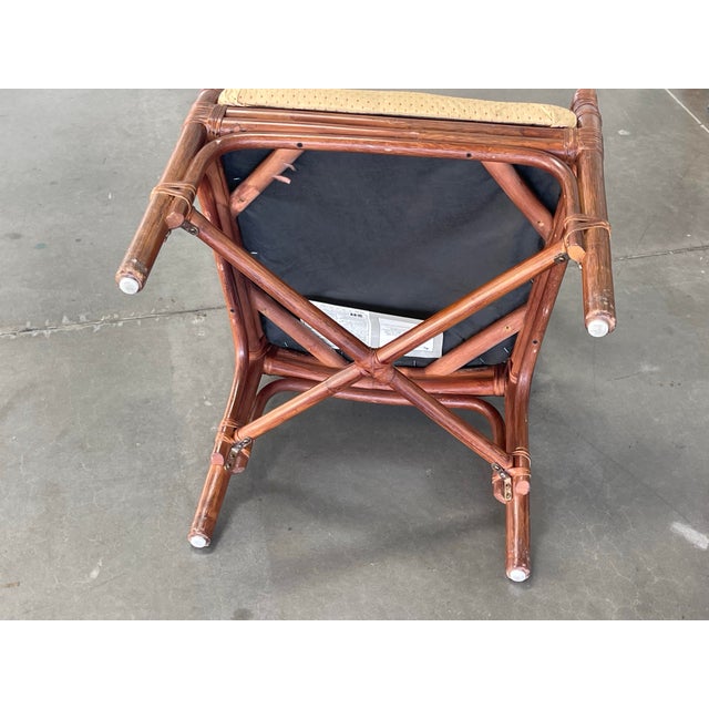 1990s Shelby Williams Target Back Rattan Dining Chairs, Set of Four, McGuire Style, Coastal, Regency, Palm Beach For Sale - Image 11 of 15