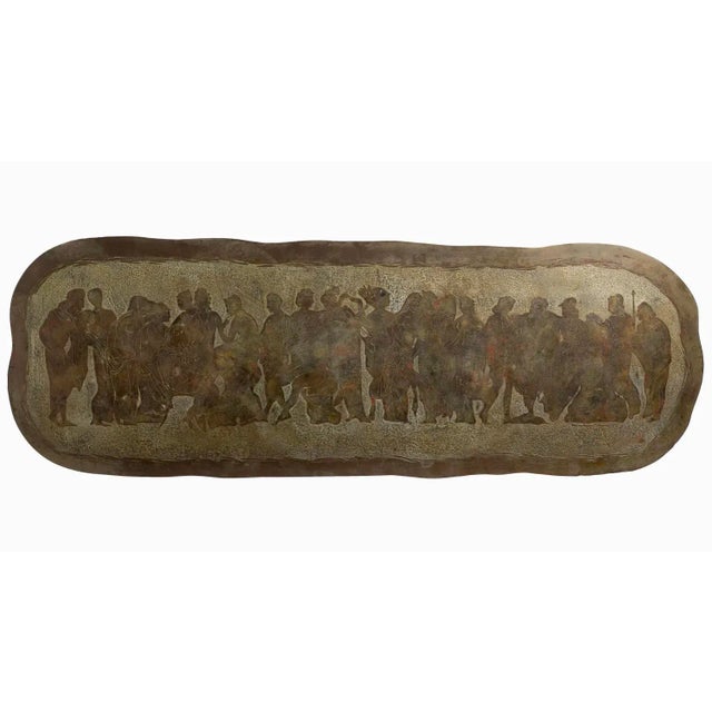 1960s Philip and Kelvin LaVerne Acid Etched and Bronze "Romanesque" Coffee Table For Sale - Image 5 of 7