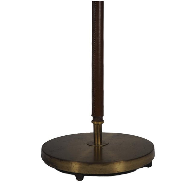 Vintage Swedish Leather and Brass Floor Lamp from Falkenbergs Belysning, 1960s For Sale - Image 6 of 18