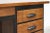 1940s oak desk, completely restored Black color and exposed natural wood parts The drawers have been lined internally with...