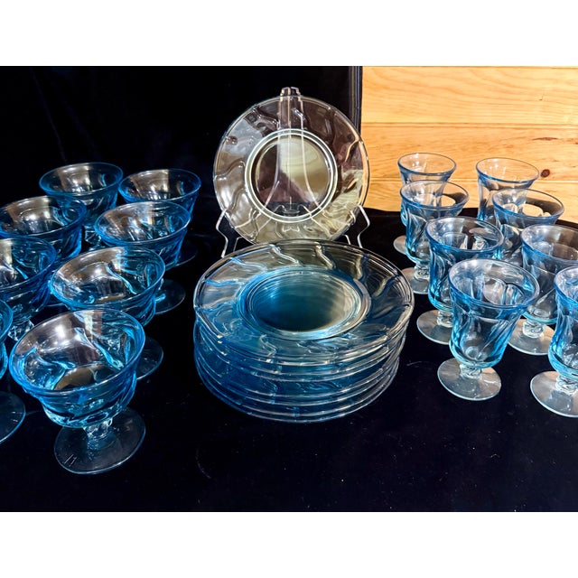 Mid 20th Century Fostoria Jamestown Blue Glassware Set - 25 pcs For Sale - Image 6 of 12