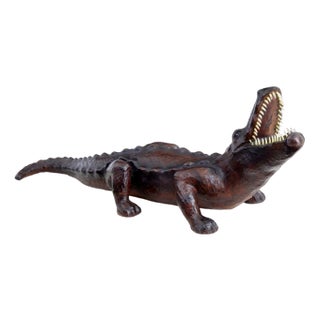 Vintage Decorative Leather Model of Crocodile, 1990s For Sale