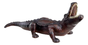 Vintage Decorative Leather Model of Crocodile, 1990s