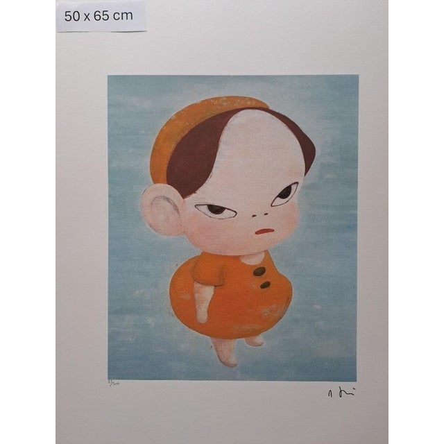 Pop Art After Nara Yoshitomo, Yellow in Blue, 1990s, Limited Edition Lithograph For Sale - Image 3 of 7