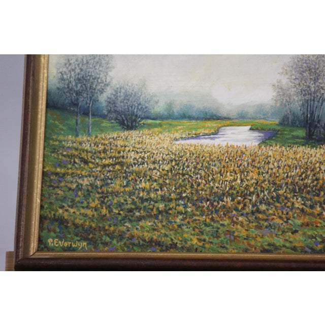 Blue Landscape, 2000s, Oil on Wood For Sale - Image 8 of 16