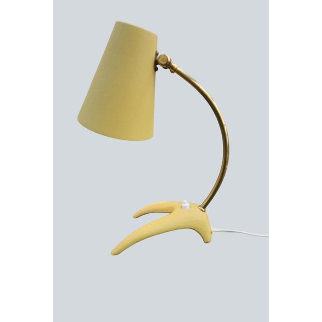 Metal Mid-Century Swedish Yellow B52 Desk Lamp in Brass from Ewå Värnamo, 1950s For Sale - Image 7 of 8
