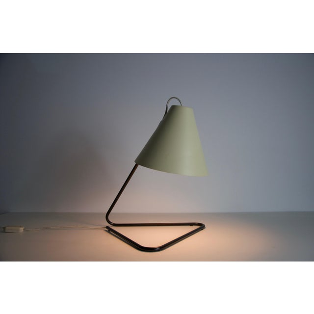 Gray Mid Century Metal Table Lamp, 1960s, Italy For Sale - Image 8 of 9