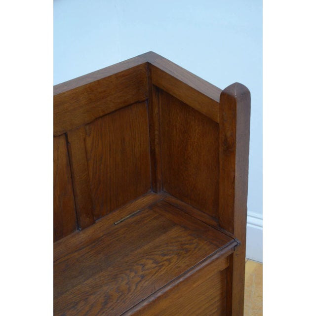 Gothic Revival Oak Hall Bench For Sale - Image 6 of 14