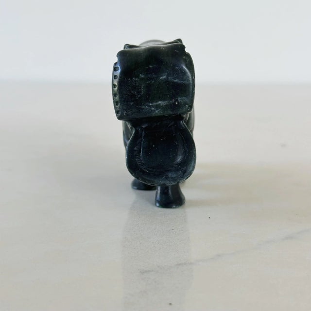 Gemstone Mid-Century Hand Carved African Hippo of Green Verdite / Malachite Stone For Sale - Image 7 of 8