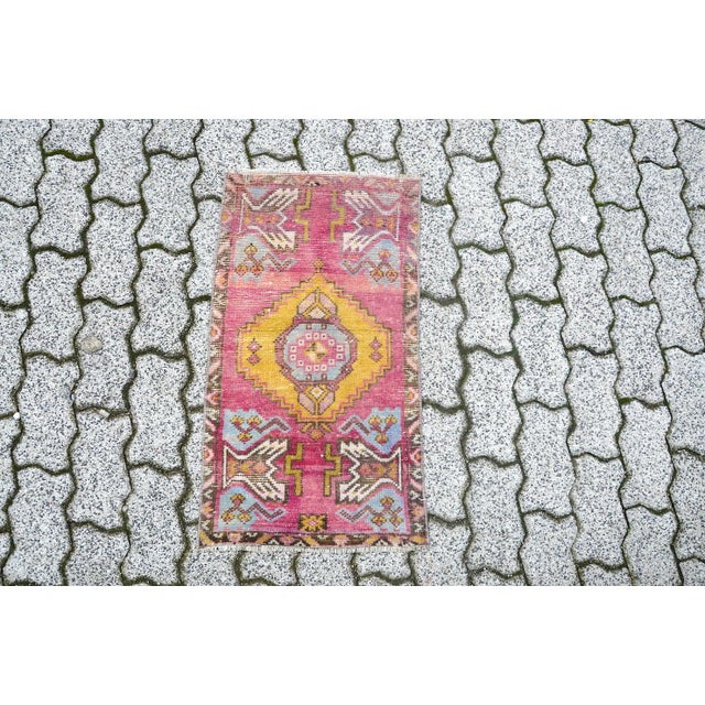 1960s Vintage Floral Wool Rug For Sale - Image 6 of 6
