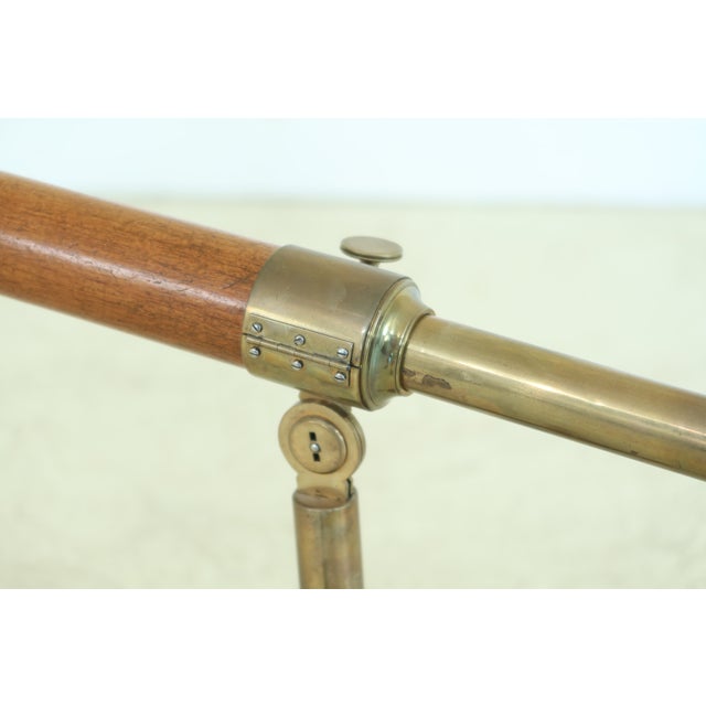 Decorative Brass & Wood Display Telescope on Stand Chairish