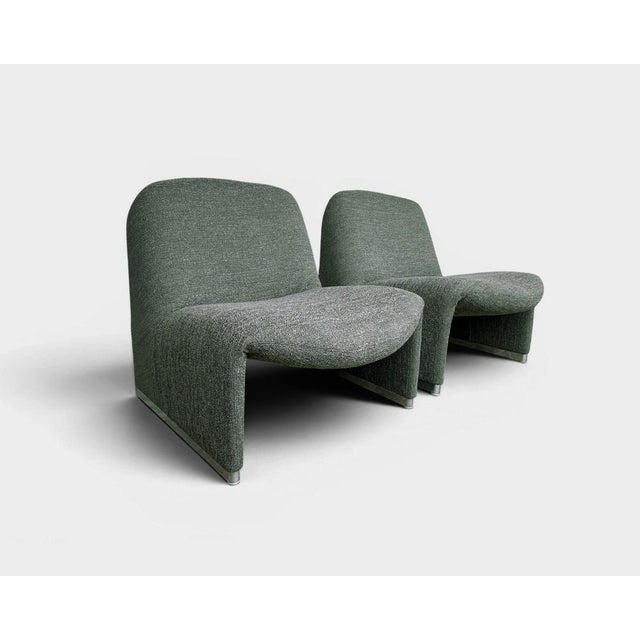A striking pair of Alky lounge chairs designed by Giancarlo Piretti and produced in Italy during the 1970s. The Alky chair...