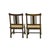1990s Pair Zen Oriental Straight Legs Bars Backrest Solid Wood Chairs For Sale - Image 5 of 8