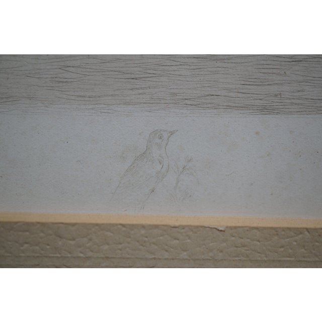 Printmaking Materials Antique William De La Montagne Cary Signed Bulls Cows Riverscape Etching 29" For Sale - Image 7 of 12
