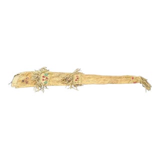 Antique Native American Cree Indian Embroidered Rifle Scabbard For Sale