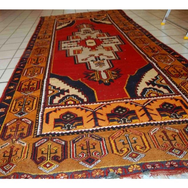 Traditional 1920s Handmade Antique Turkish Anatolian Rug For Sale - Image 3 of 9