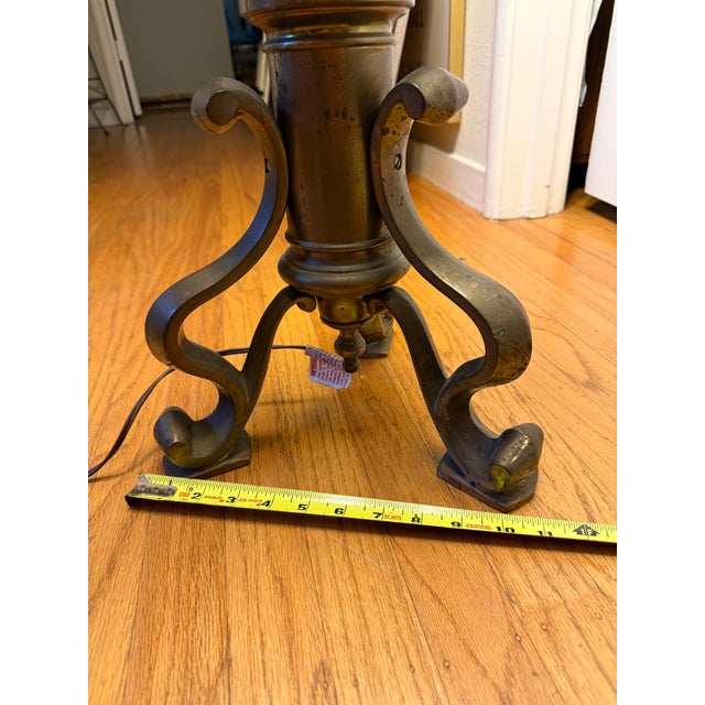 Chapman Manufacturing Company Vintage 1972 Chapman Solid Brass 2-Socket Standing Lamp, X739b, Mid-Century Modern/Hollywood Regency For Sale - Image 4 of 10