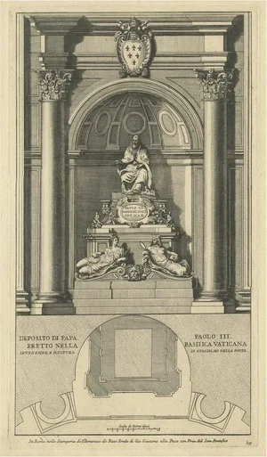 Monument to Pope Paul III, 1710, Paper