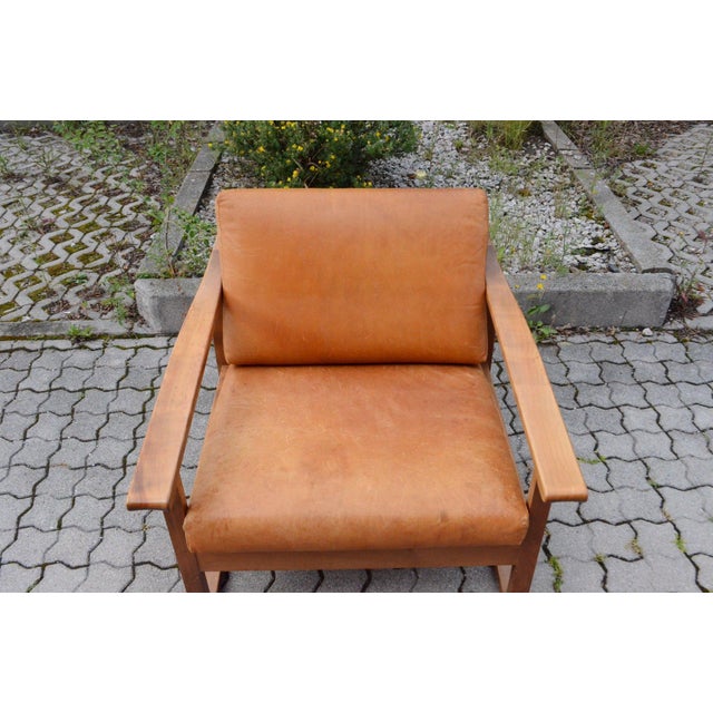 Vintage Cognac Leather Lounge Chair, 1960s For Sale - Image 12 of 18